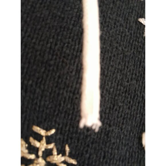 VTG Christmas Holidays Blingy Snowflakes 3D Zip Hoodie Cardigan Pockets Size L - Picture 7 of 9